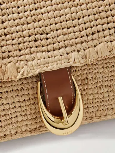 Staud Harlow Buckled Leather-trimmed Raffia Shoulder Bag | Thumbnail 4 Staud Harlow Buckled Leather-trimmed Raffia Shoulder Bag | Thumbnail 4