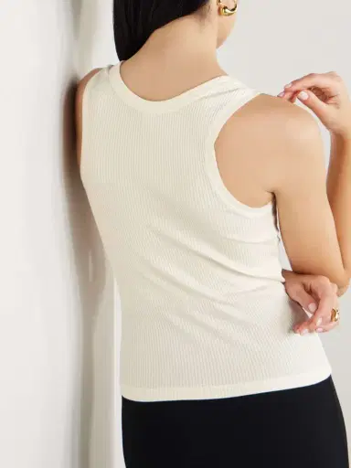 Loewe Anagram Embroidered Ribbed Silk-jersey Tank | Thumbnail 4 Loewe Anagram Embroidered Ribbed Silk-jersey Tank | Thumbnail 4
