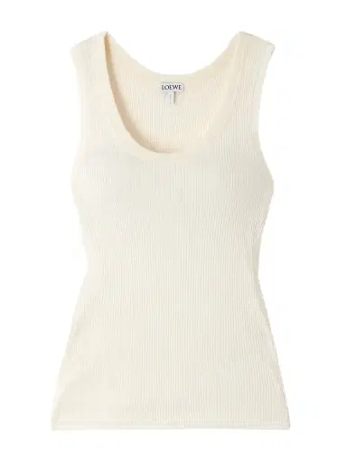 Loewe Anagram Embroidered Ribbed Silk-jersey Tank | Thumbnail 1 Loewe Anagram Embroidered Ribbed Silk-jersey Tank | Thumbnail 1