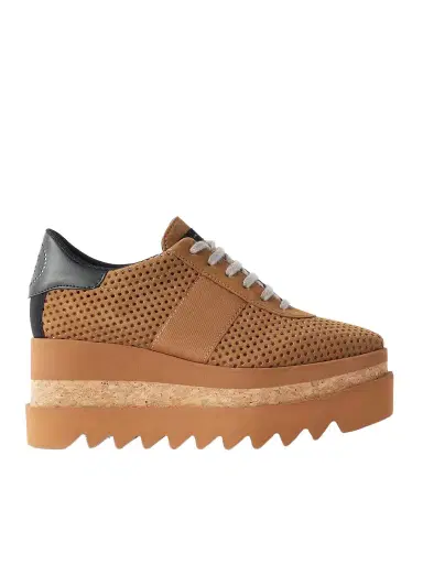Stella McCartney Sneak-elyse Alter Canvas And Grosgrain-trimmed Perforated Platform Sneakers | Thumbnail 1