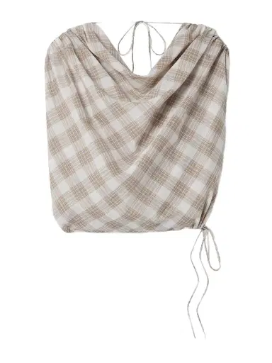 Kallmeyer Naia Draped Checked Voile Top | Thumbnail 1