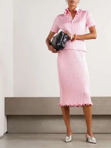 Jil Sander Bead-embellished Ribbed-knit Polo Shirt | Thumbnail 2