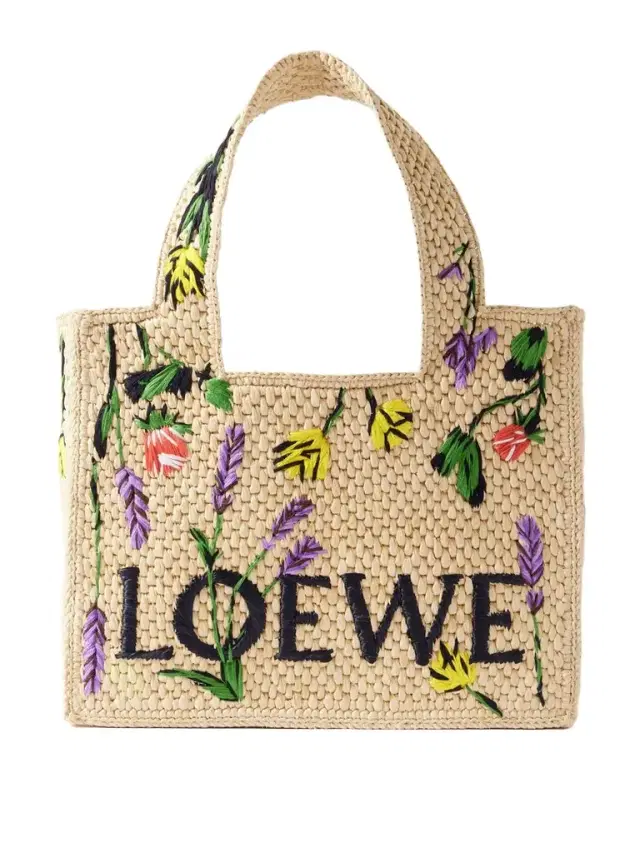 + Paula's Ibiza Small Embroidered Raffia Tote