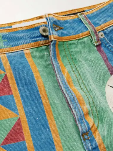 Loewe + Paula's Ibiza Frayed Printed Denim Shorts | Thumbnail 5