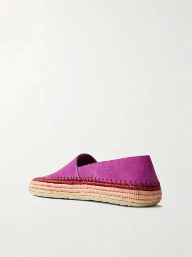 Loewe + Paula's Ibiza Rio Raffia-trimmed Suede Espadrilles | Thumbnail 3