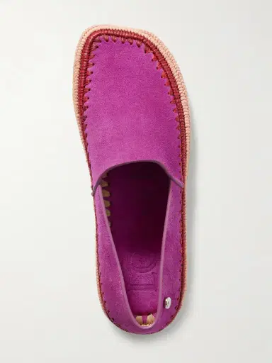Loewe + Paula's Ibiza Rio Raffia-trimmed Suede Espadrilles | Thumbnail 5