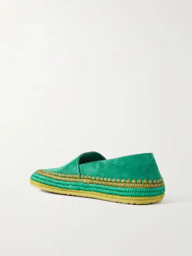 Loewe + Paula's Ibiza Rio Raffia-trimmed Suede Espadrilles | Thumbnail 3