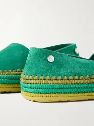 Loewe + Paula's Ibiza Rio Raffia-trimmed Suede Espadrilles | Thumbnail 4