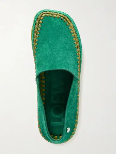 Loewe + Paula's Ibiza Rio Raffia-trimmed Suede Espadrilles | Thumbnail 5