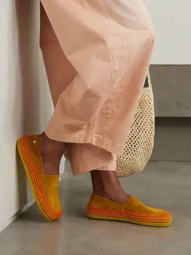 Loewe + Paula's Ibiza Rio Raffia-trimmed Suede Espadrilles | Thumbnail 2