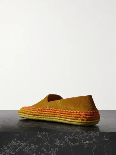 Loewe + Paula's Ibiza Rio Raffia-trimmed Suede Espadrilles | Thumbnail 3