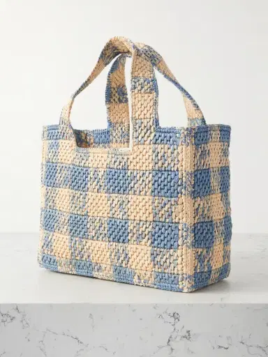 Loewe + Paula's Ibiza Embroidered Checked Raffia Tote | Thumbnail 3 Loewe + Paula's Ibiza Embroidered Checked Raffia Tote | Thumbnail 3