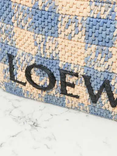 Loewe + Paula's Ibiza Embroidered Checked Raffia Tote | Thumbnail 4 Loewe + Paula's Ibiza Embroidered Checked Raffia Tote | Thumbnail 4