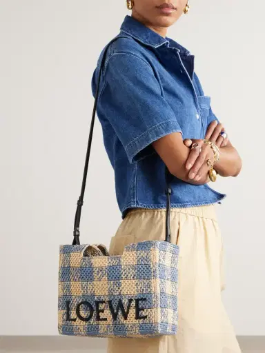 Loewe + Paula's Ibiza Embroidered Checked Raffia Tote | Thumbnail 6 Loewe + Paula's Ibiza Embroidered Checked Raffia Tote | Thumbnail 6