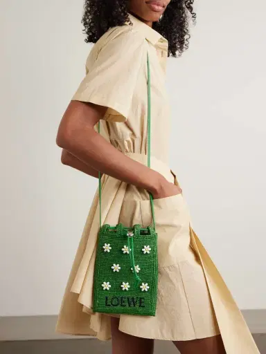 Loewe + Paula's Ibiza Embellished Raffia Shoulder Bag | Thumbnail 2