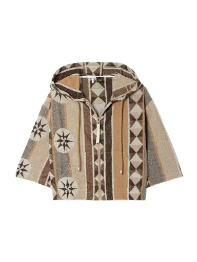Loewe + Paula's Ibiza Cropped Jacquard-woven Cotton-blend Terry Hoodie | Thumbnail 1
