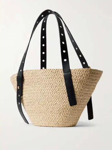 Loewe + Paula's Ibiza Punch Hole Small Leather-trimmed Raffia Tote | Thumbnail 3 Loewe + Paula's Ibiza Punch Hole Small Leather-trimmed Raffia Tote | Thumbnail 3