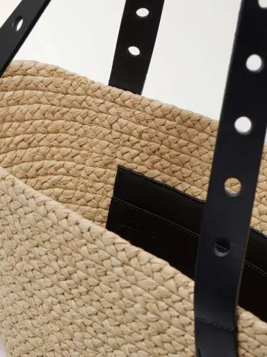 Loewe + Paula's Ibiza Punch Hole Small Leather-trimmed Raffia Tote | Thumbnail 5 Loewe + Paula's Ibiza Punch Hole Small Leather-trimmed Raffia Tote | Thumbnail 5