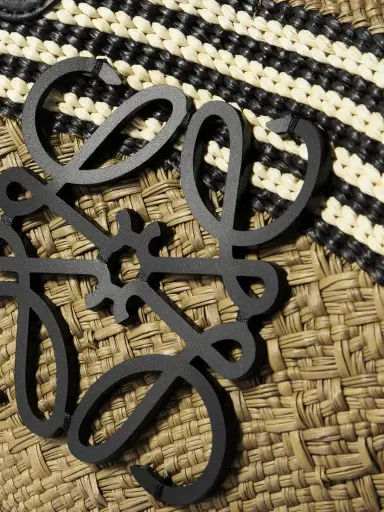 Loewe + Paula's Ibiza Anagram Basket Small Leather-trimmed Striped Raffia Tote | Thumbnail 4 Loewe + Paula's Ibiza Anagram Basket Small Leather-trimmed Striped Raffia Tote | Thumbnail 4