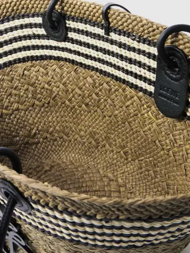 Loewe + Paula's Ibiza Anagram Basket Small Leather-trimmed Striped Raffia Tote | Thumbnail 5 Loewe + Paula's Ibiza Anagram Basket Small Leather-trimmed Striped Raffia Tote | Thumbnail 5