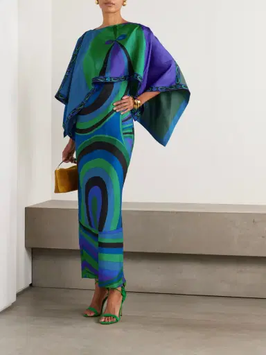 PUCCI Layered Printed Silk-twill Maxi Dress | Thumbnail 2