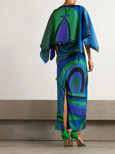 PUCCI Layered Printed Silk-twill Maxi Dress | Thumbnail 3