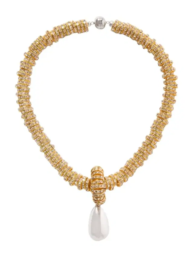 tone Faux Pearl And Swarovski Crystal Necklace