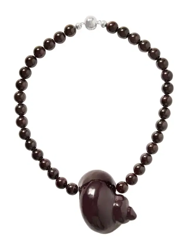 Mykonos Rhodium-plated Garnet Necklace