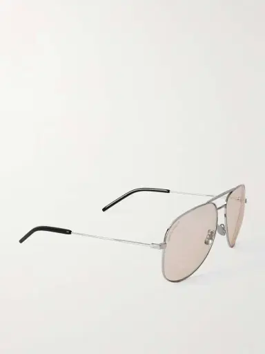 Saint Laurent Eyewear Classic 11 Aviator-style Silver-tone Sunglasses | Thumbnail 3