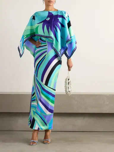 PUCCI Layered Printed Silk-twill Maxi Dress | Thumbnail 2 PUCCI Layered Printed Silk-twill Maxi Dress | Thumbnail 2