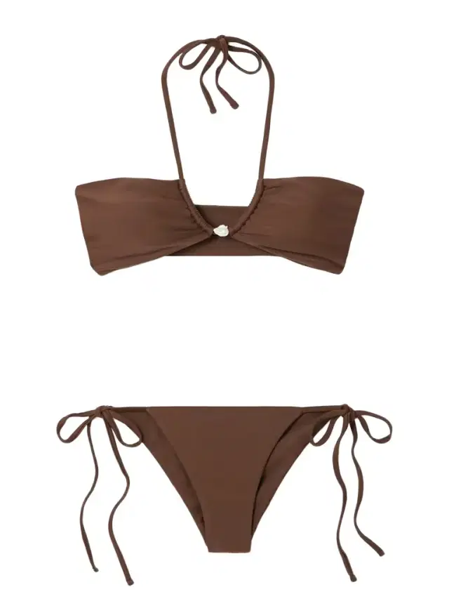 Bahia Pearl-embellished Stretch-econyl® Halterneck Bikini