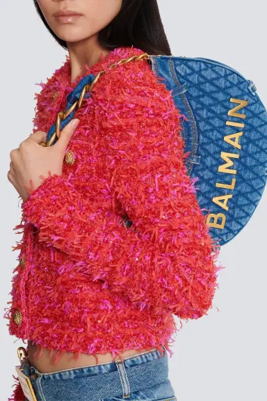 Balmain 1945 Moon Bag - Bleu Jean | Thumbnail 3