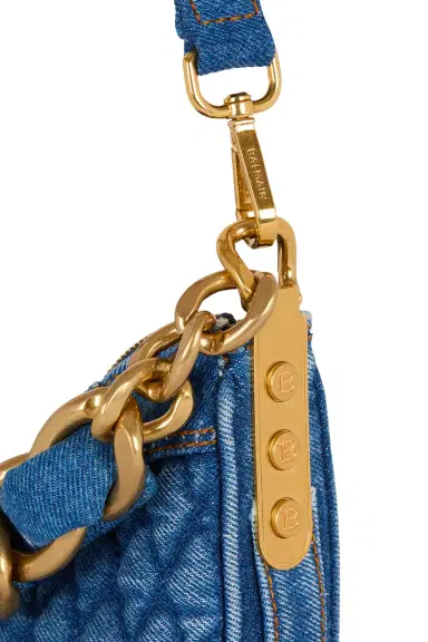 Balmain 1945 Moon Bag - Bleu Jean | Thumbnail 4