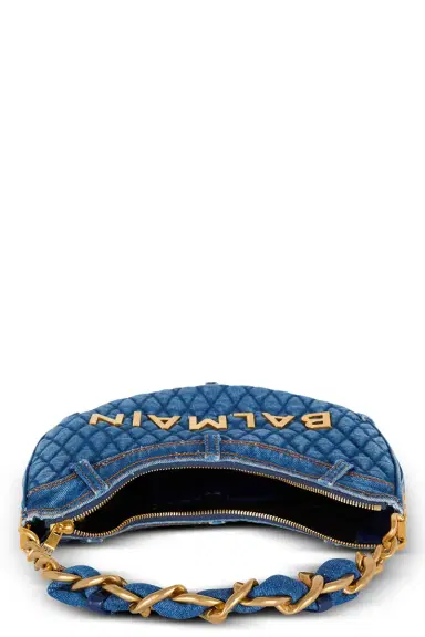 Balmain 1945 Moon Bag - Bleu Jean | Thumbnail 5