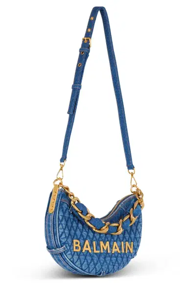 Balmain 1945 Moon Bag - Bleu Jean | Thumbnail 6