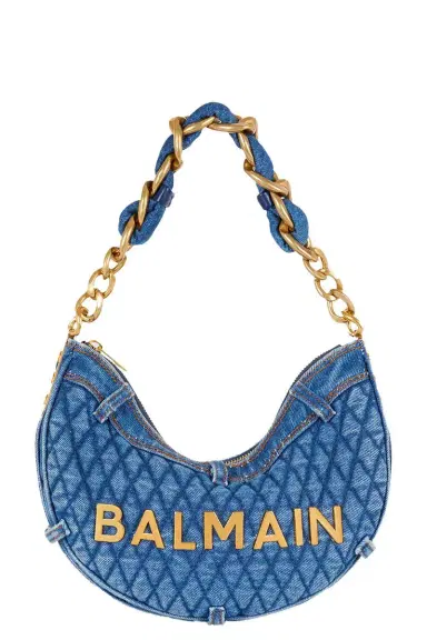 Balmain 1945 Moon Bag - Bleu Jean | Thumbnail 1