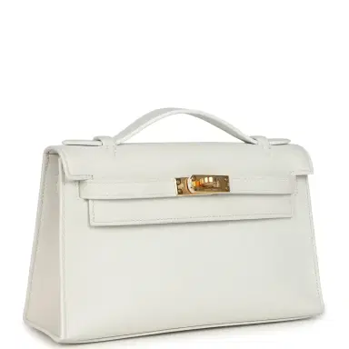 HERMÈS Hermes Kelly Pochette White Swift Gold Hardware | Thumbnail 2