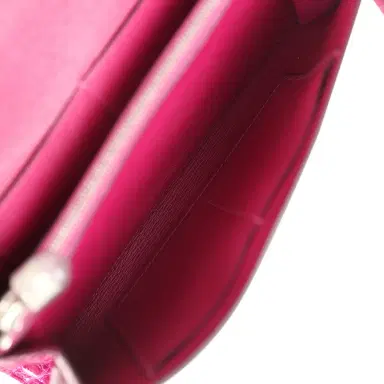 HERMÈS Hermes Kelly Wallet To Go Rose Pourpre Shiny Alligator Palladium Hardware | Thumbnail 10