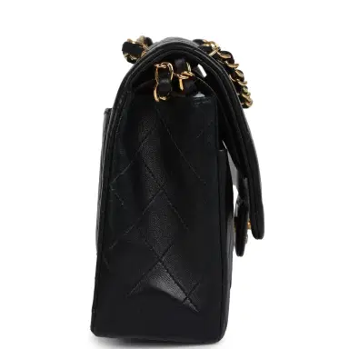Chanel Vintage Chanel Medium Classic Double Flap Bag Black Lambskin Gold Hardware | Thumbnail 3