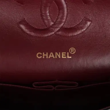 Chanel Vintage Chanel Medium Classic Double Flap Bag Black Lambskin Gold Hardware | Thumbnail 8