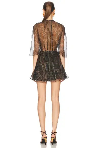 Saint Laurent Short Sleeve Mini Dress | Thumbnail 4