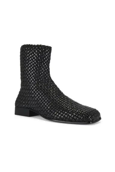 Bottega Veneta Zipped Padded Intreccio Supple Lambskin Ankle Boot | Thumbnail 2 Bottega Veneta Zipped Padded Intreccio Supple Lambskin Ankle Boot | Thumbnail 2