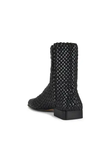 Bottega Veneta Zipped Padded Intreccio Supple Lambskin Ankle Boot | Thumbnail 3 Bottega Veneta Zipped Padded Intreccio Supple Lambskin Ankle Boot | Thumbnail 3