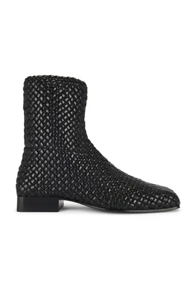 Bottega Veneta Zipped Padded Intreccio Supple Lambskin Ankle Boot | Thumbnail 1 Bottega Veneta Zipped Padded Intreccio Supple Lambskin Ankle Boot | Thumbnail 1