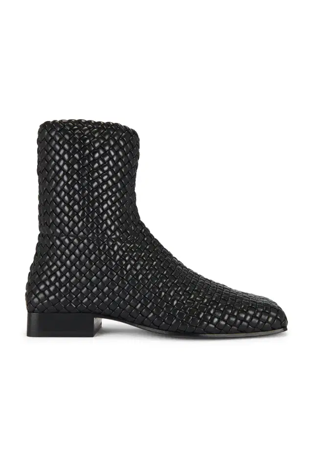 Bottega Veneta Zipped Padded Intreccio Supple Lambskin Ankle Boot