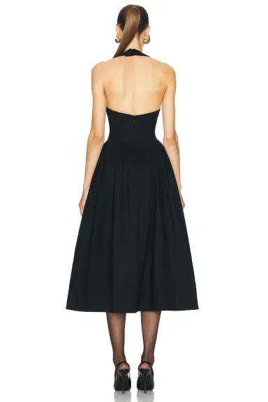 Helsa Faille Halter Midi Dress | Thumbnail 5