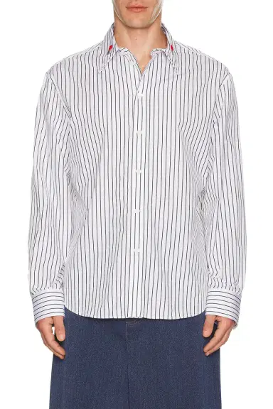 Bottega Veneta Matches Pinstripe Poplin Shirt | Thumbnail 4