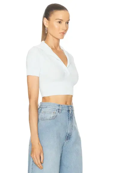 Alaïa Cropped Polo Top | Thumbnail 2 Alaïa Cropped Polo Top | Thumbnail 2