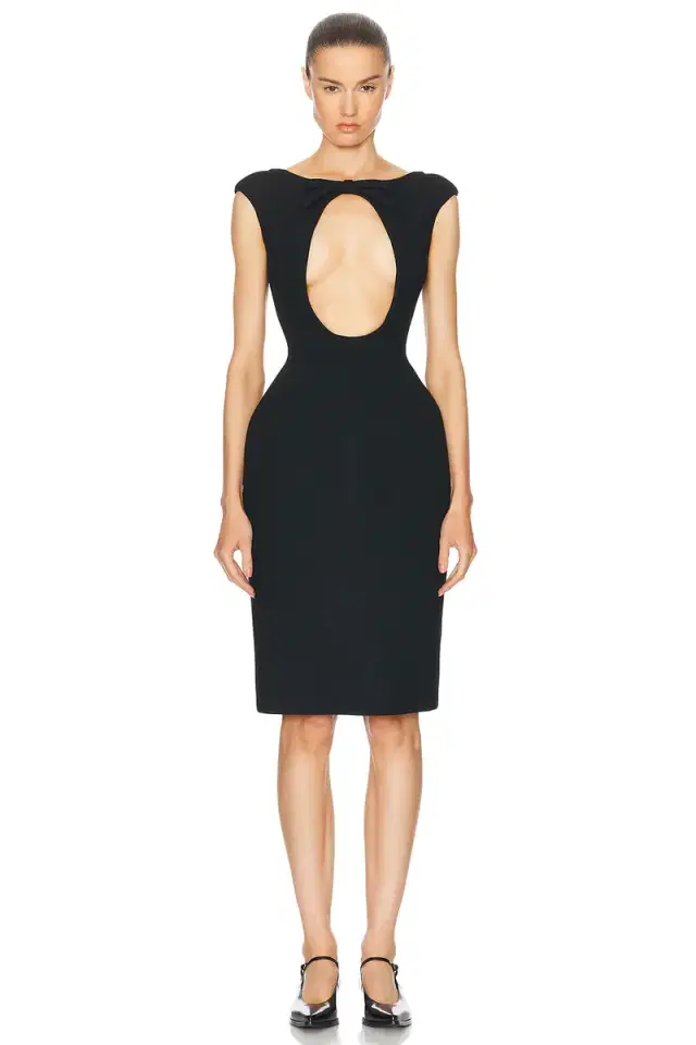 Miu Miu Natte Front Cut Out Midi Dress