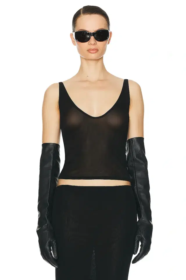 Helsa Sheer Knit Tank Top